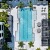overhead shot of pool area