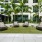 chairs and side tables on area lawn