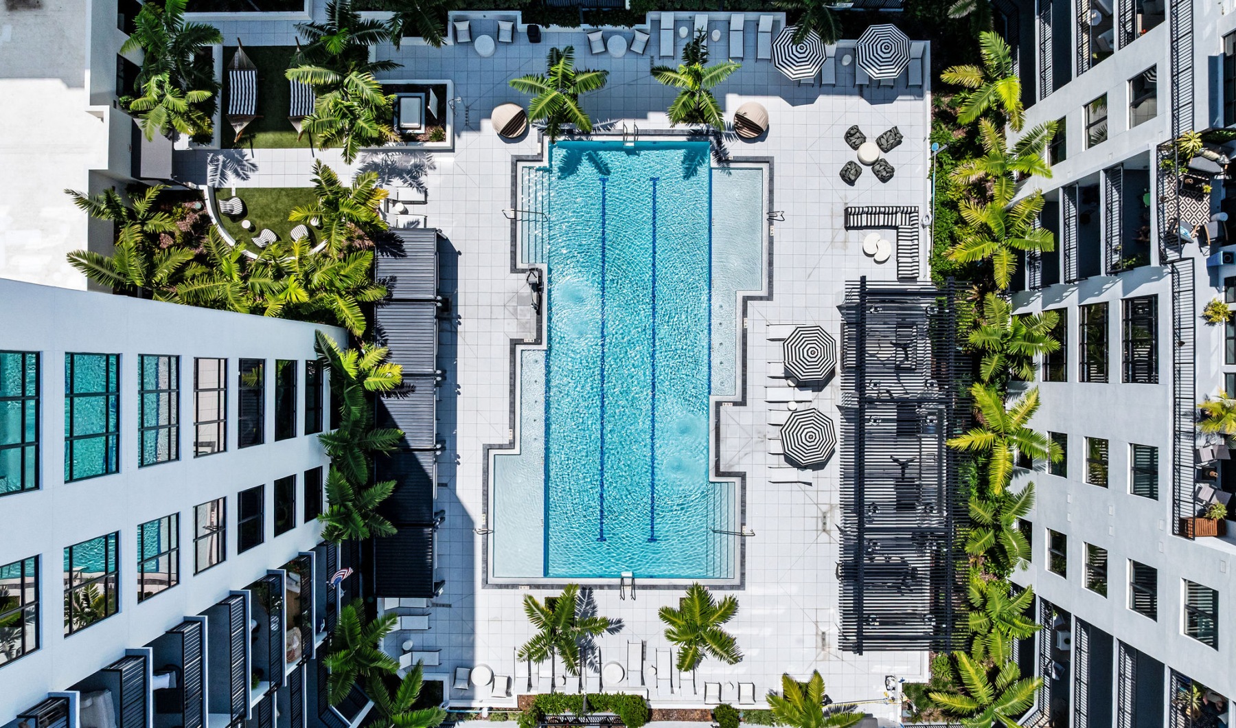 Aerial of Pool and Patio Area